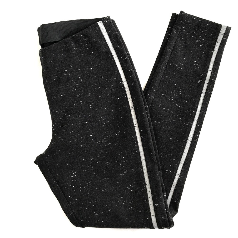 SOLD!!  Lou & Grey Small Heather Black Speckled Stripe Leggings
